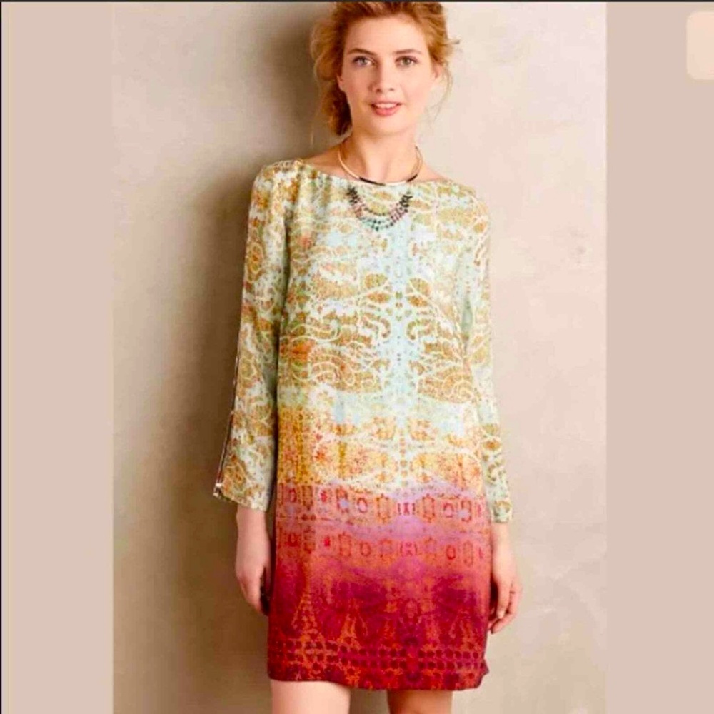Maeve midi dress by Anthropologie 100% SILK small